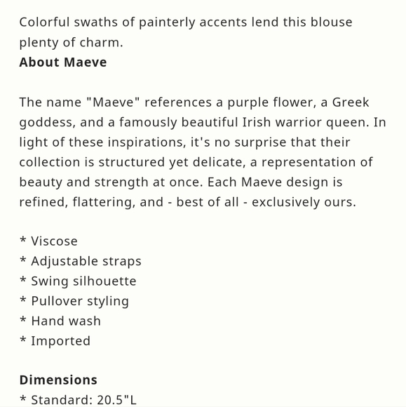 Maeve Anthropologie Sacha Swing Blouse Small Petite NWOT - Picture 6 of 17